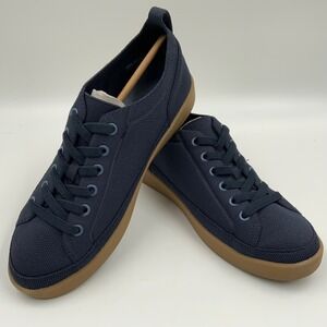 Vionic Winnie Knit Sneakers Navy Blue Gum Sole Lace Up Low Top Womens 9